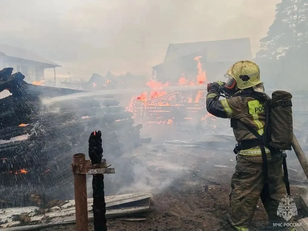 В садоводстве «Лесное» в Барнауле произошёл пожар: сгорели четыре деревянных дома и постройки на площади около 300 м². Огнём занимались 33 пожарных, пожар локализован, ликвидация последствий продолжается.
