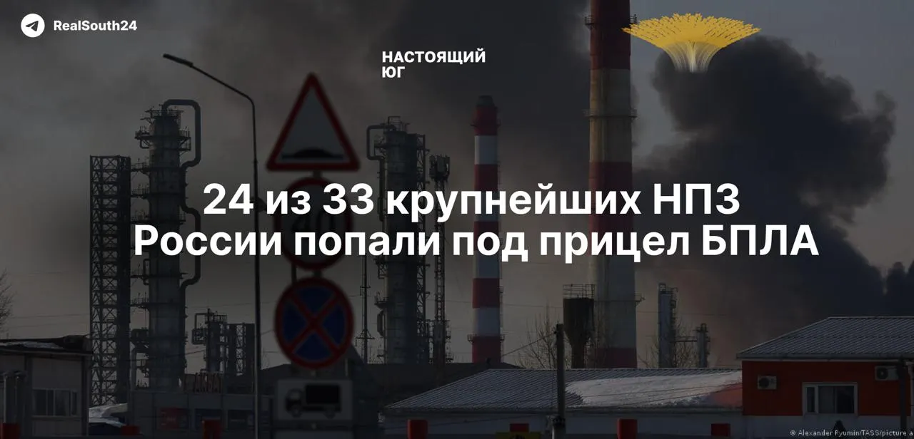 С начала полномасштабной войны по российским нефтеперерабатывающим заводам зафиксировано не менее 158 ударов; аналитики оценивают, что выведена из строя четверть всех перерабатывающих мощностей, а объёмы переработки опустились до уровней 2009 года.