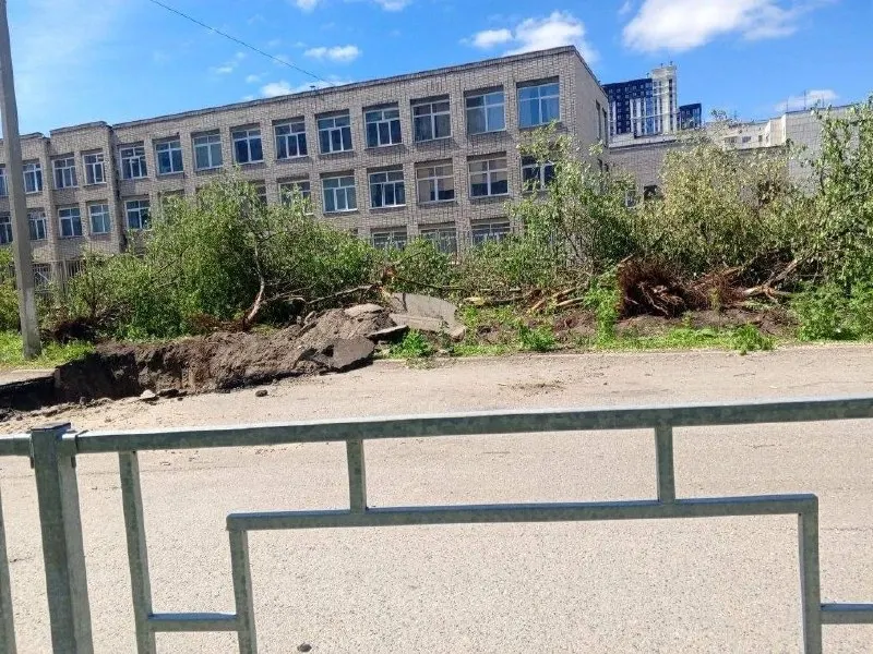 В центре Барнаула рядом со школой №27 срубили аллею яблонь при ремонте теплотрассы: деревья росли слишком близко к трубам и нарушали охранную зону. СГК обещает высадить новые деревья до конца лета в другом месте.
