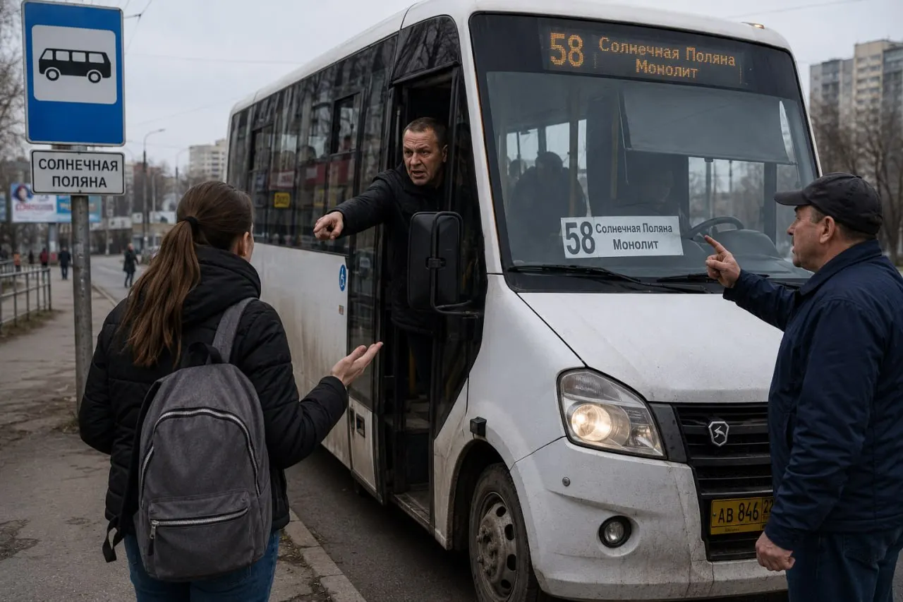 Женщина утверждает, что после отказа пересесть в переполненный автобус водители оскорбляли её и требовали оплатить проезд; жалоба направлена в надзорные органы.