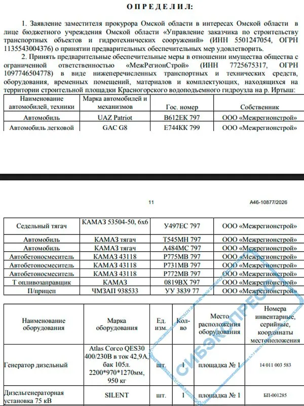 Арбитраж по требованию прокуратуры наложил арест на оборудование и транспорт подрядчика: компании ставят в вину невозможность вернуть аванс в 1,62 млрд руб. и многомиллионные долги.