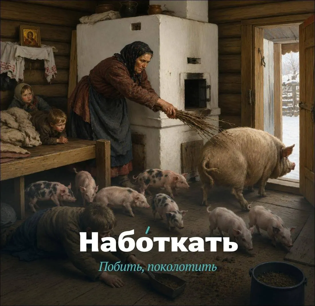 Отрывок из «Словаря говоров старожилов Байкальской Сибири» — бытовой рассказ о том, как в деревне справлялись с поросением свиноматки в холодное время года.