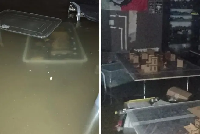 В цокольном помещении на Гагарина, 2 после прорыва трубы горячая вода поднялась выше колен: потолок и имущество клуба пострадали, ущерб оценивают в сотни тысяч рублей.