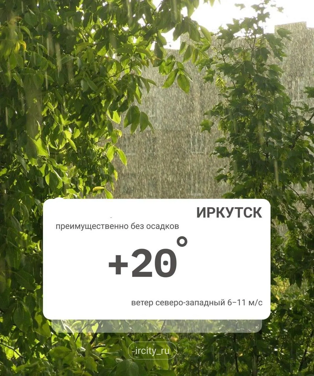 Переменная облачность, местами кратковременные и в отдельных северо‑восточных районах сильные дожди. Температура от +2°C (при прояснении) до +15°C (при облачной погоде).