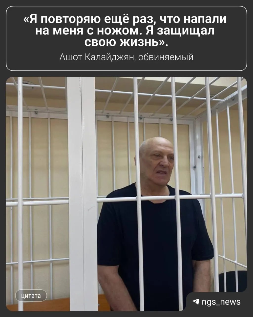 Заельцовский районный суд признал 69‑летнего Ашота Калайджяна виновным в убийстве 43‑летнего сына и назначил 9 лет колонии строгого режима; родственникам взыскали по миллиону рублей. Обвиняемый заявлял о самообороне.
