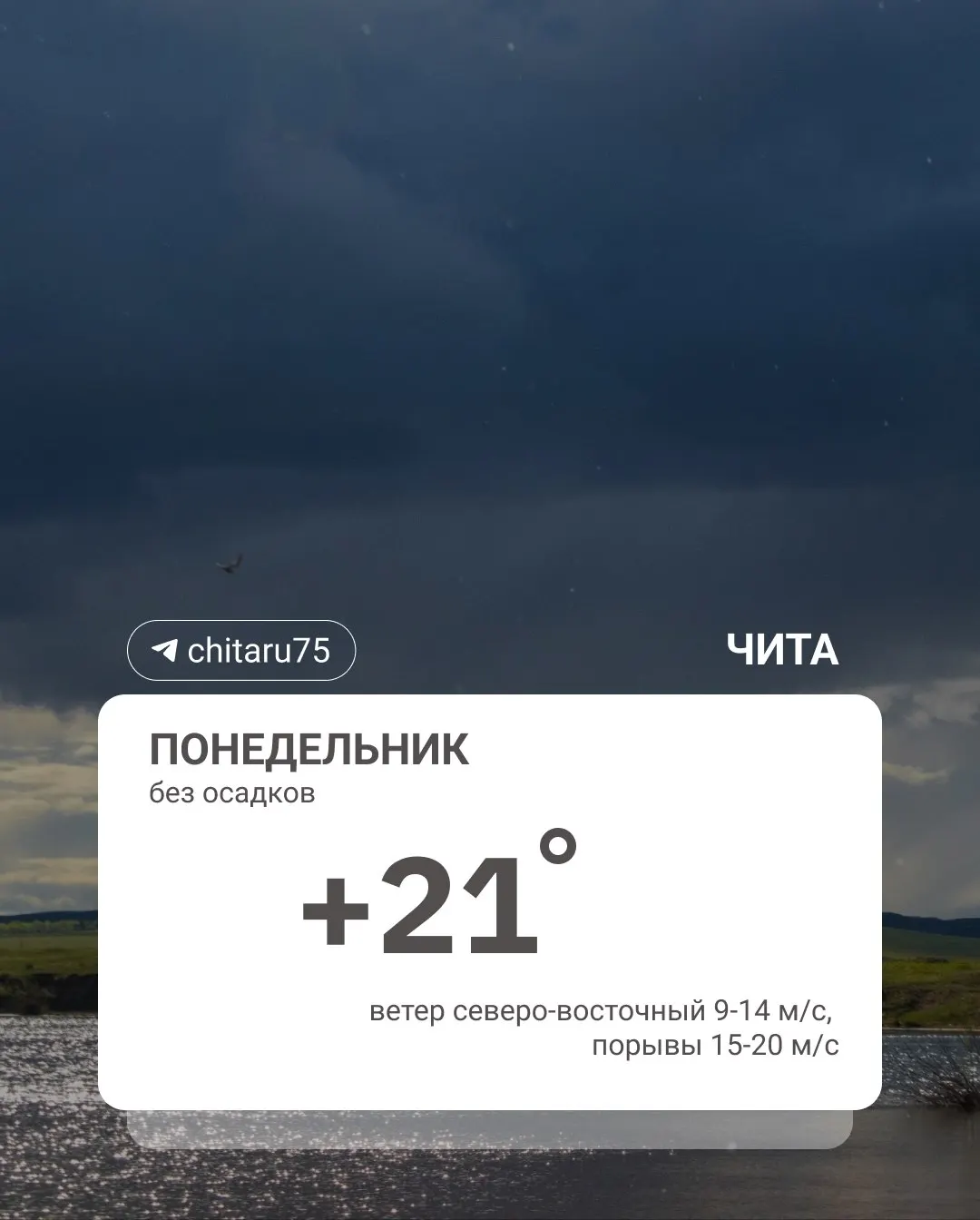 Ночью в Чите выпал дождь, а по восточной части Забайкальского края прошли сильные ливни с грозами и градом. Днём ожидается повышение температуры.