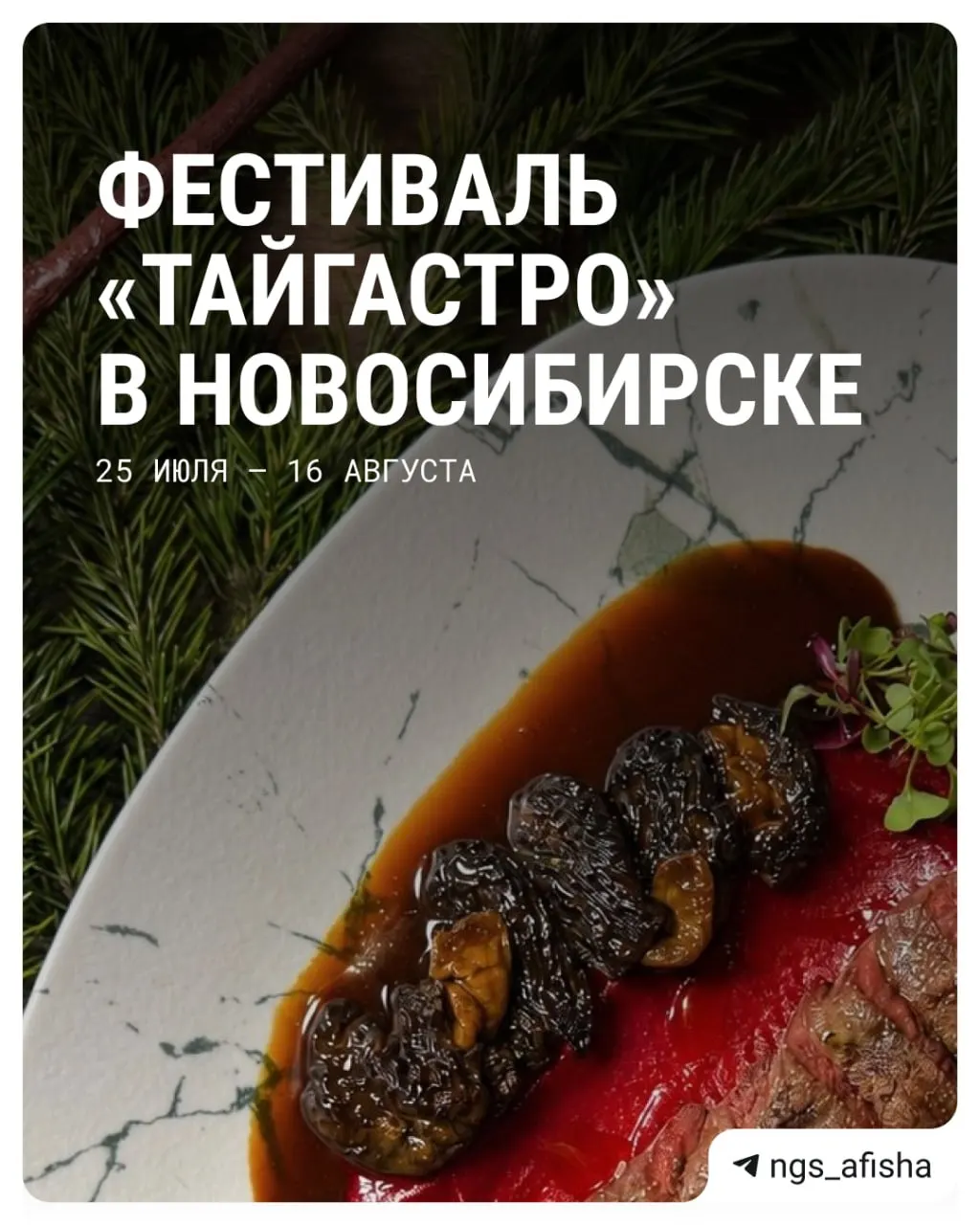 Ежегодный фестиваль сибирской кухни предлагает в ресторанах сеты из трёх блюд с локальными продуктами по фиксированной цене. Акция действует до 16 августа.