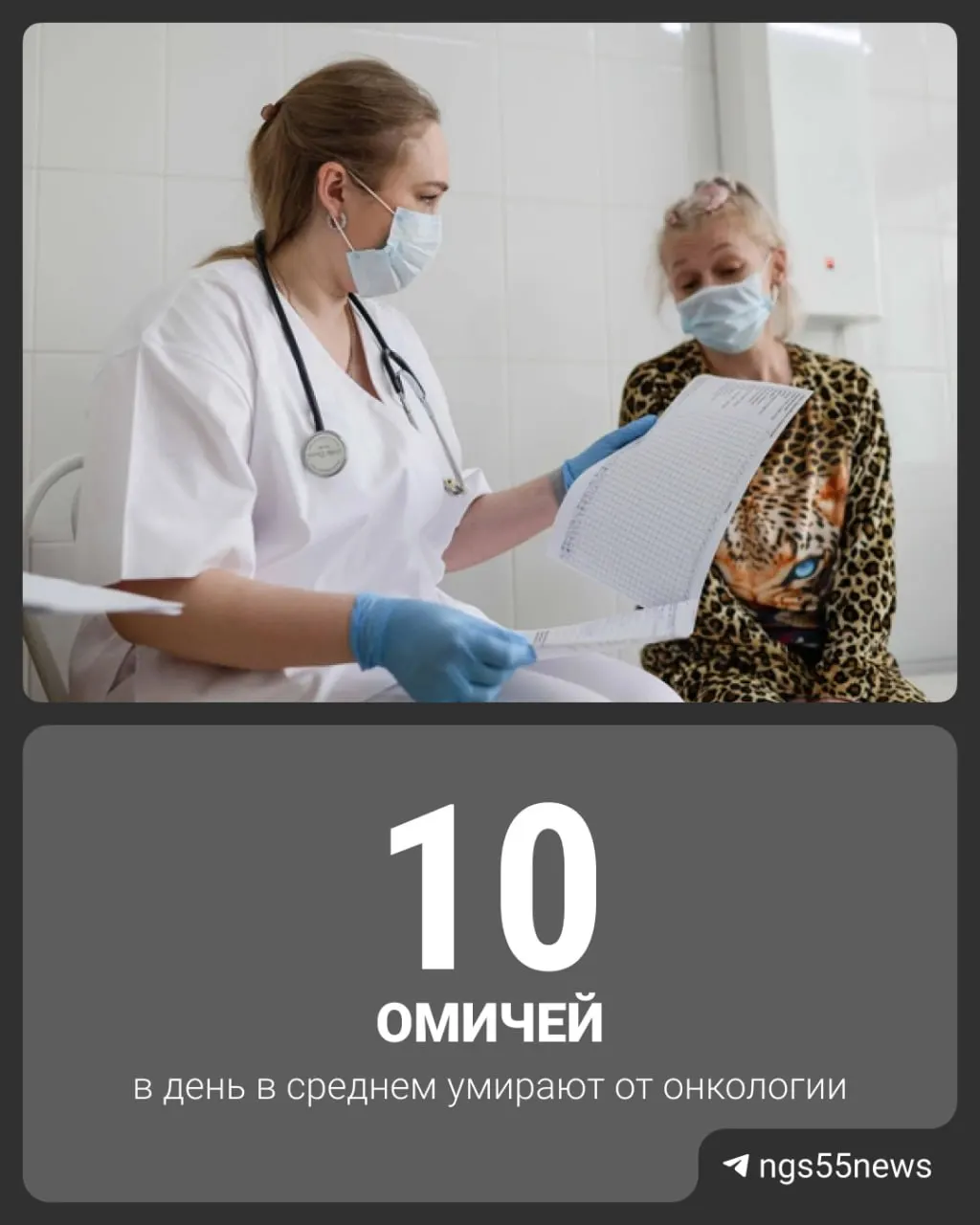 По данным регионального учёта, в 2025 году более 58 тыс. жителей Омской области состояли на диспансерном наблюдении по онкологическим заболеваниям. Чаще всего регистрируют рак молочной железы, кожи и колоректальный рак.