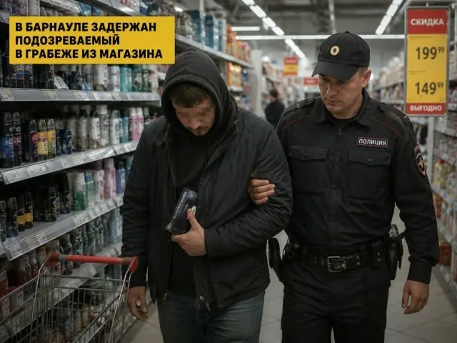25-летний барнаулец задержан по подозрению в грабеже: он спрятал товар под одежду в магазине Центрального района Барнаула и вышел, не заплатив; следствие продолжается.