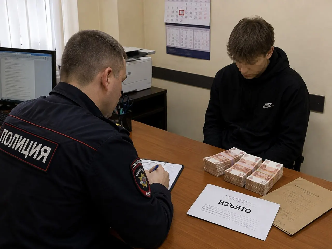 18-летний житель Новосибирской области задержан; пенсионерке 67 лет сообщили, что её счёт якобы взломан, и она передала курьеру 1 335 000 рублей.