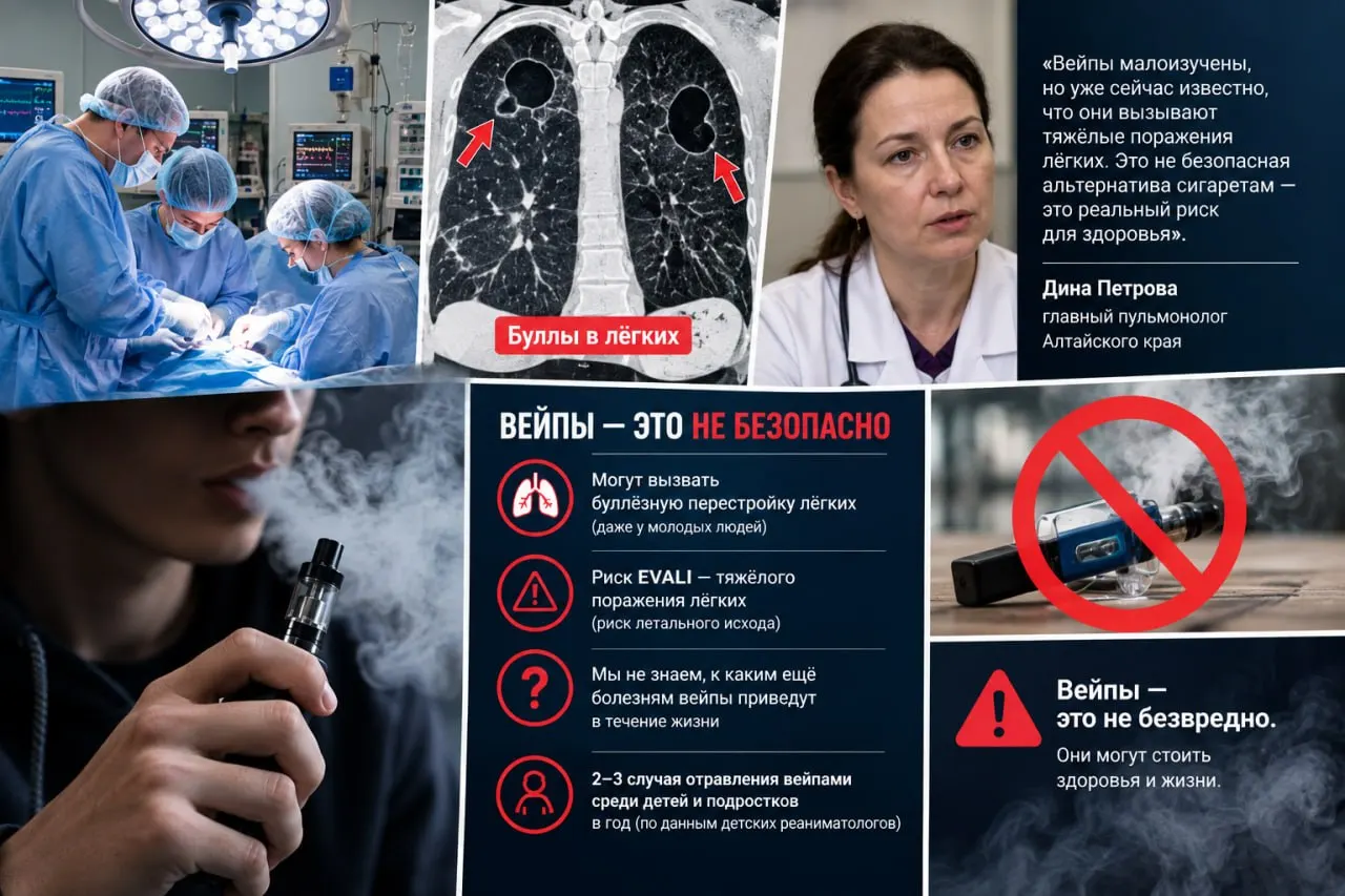У молодежи региона регистрируются тяжёлые изменения в лёгких, приводящие к госпитализации; врачи отмечают редкость таких случаев и необходимость контроля за состоянием дыхательной системы.