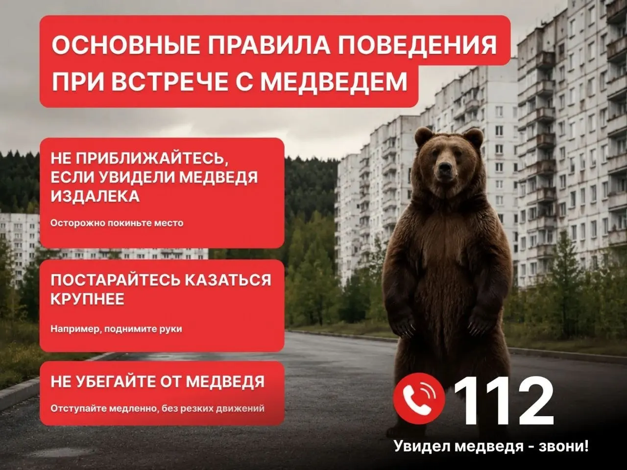 В регионе введены превентивные меры безопасности после появления медведей; власти координируют действия служб и полиции.