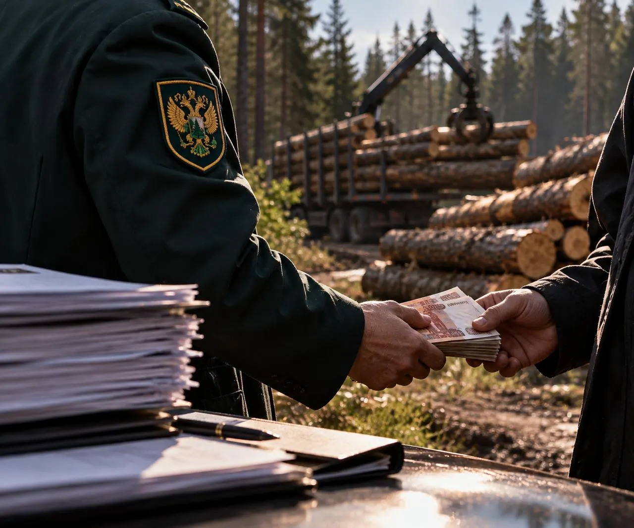 Бывший сотрудник Рослесинфорга обвиняется в получении взяток за уведомления о предстоящих проверках лесозаготовителей; дело направлено в суд в Новосибирске.