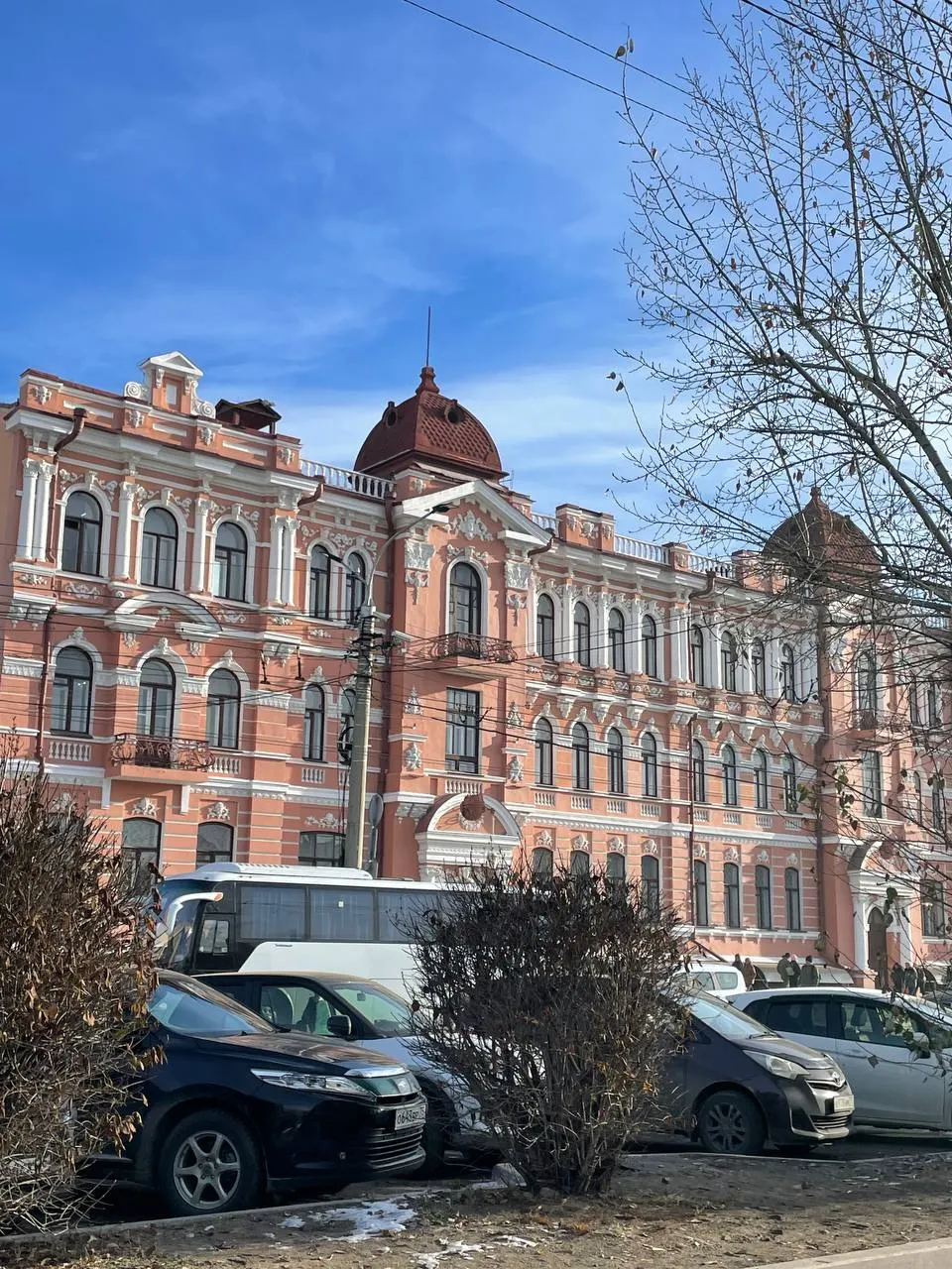 В ходе реставрации дворца сохраняют фасад, используют традиционные материалы в тёплом помещении и устанавливают деревянные окна с современными стеклопакетами.
