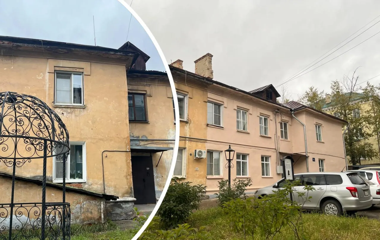 Читинский дом возле музея декабристов частично перекрасили; капитальный ремонт фасада запланирован на 2026–2028 годы.